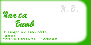 marta bumb business card